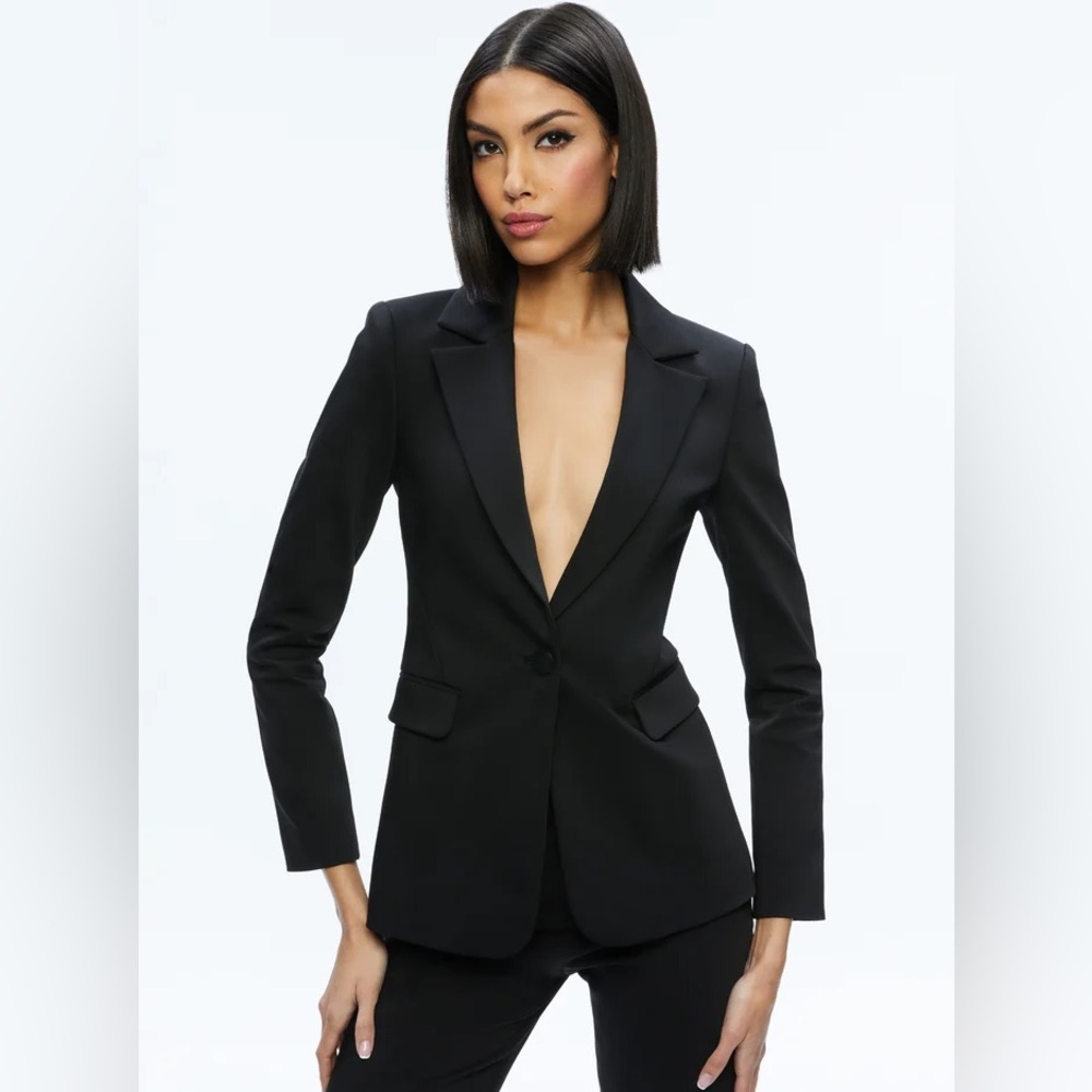Alice + Olivia Macey Slit Sleeve Blazer